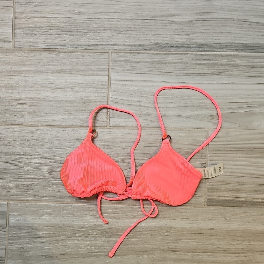 NWT Aerie Bright Pink/Coral Bikini Top